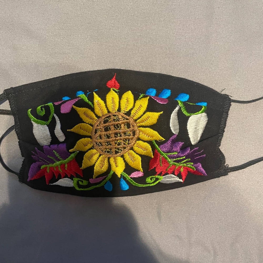 Embroidered face mask